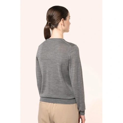 Jersey lana merina cuello de pico mujer