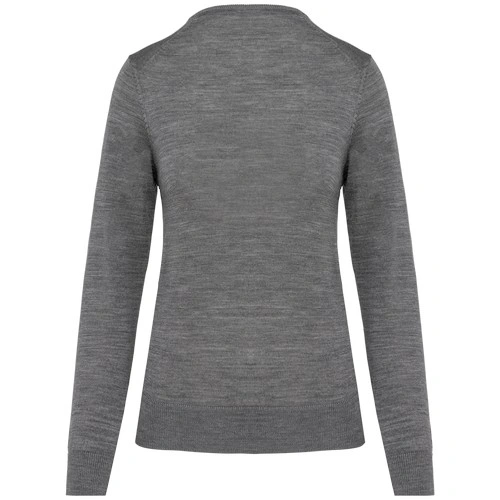 Jersey lana merina cuello de pico mujer