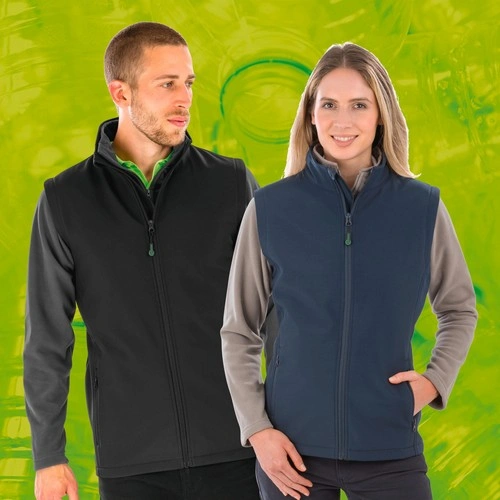 chaleco Sofshell hombre reciclado 2 capas y imprimible