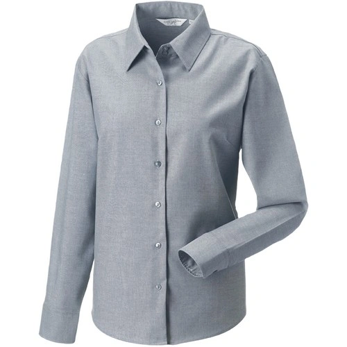 Facil de planchar Blusa Oxford manga larga mujer