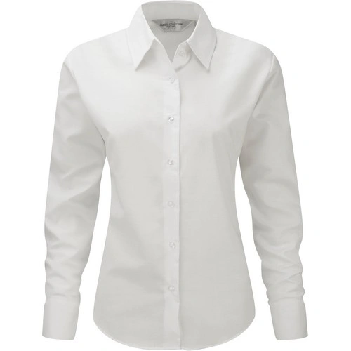 Facil de planchar Blusa Oxford manga larga mujer