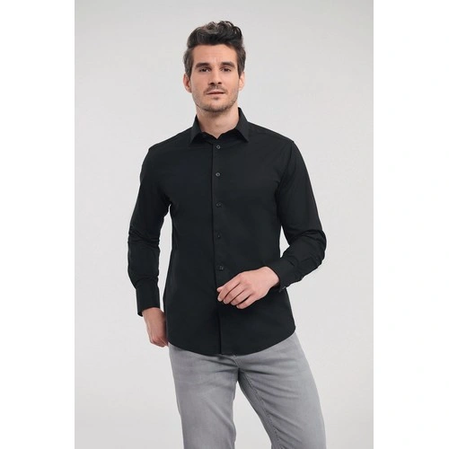 Camisa entallada manga larga hombre