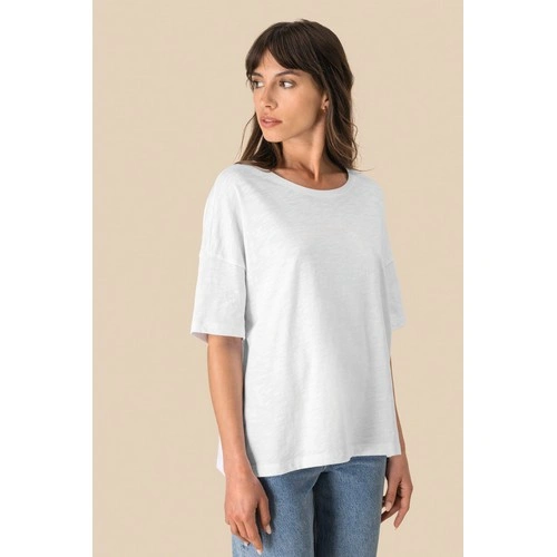 Camiseta ecorresponsable slub oversize mujer