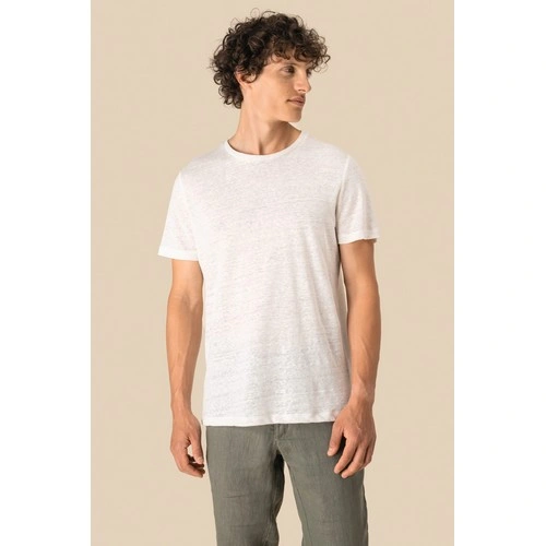 Camiseta lino cuello redondo hombre