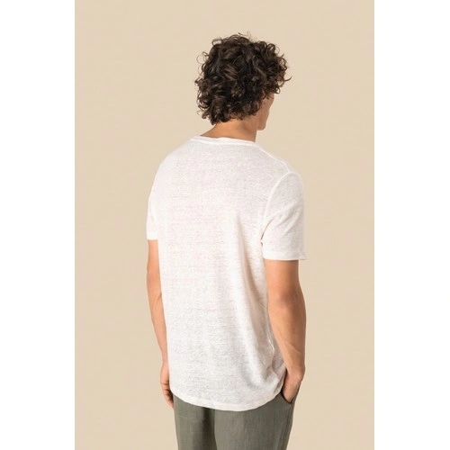 Camiseta lino cuello redondo hombre
