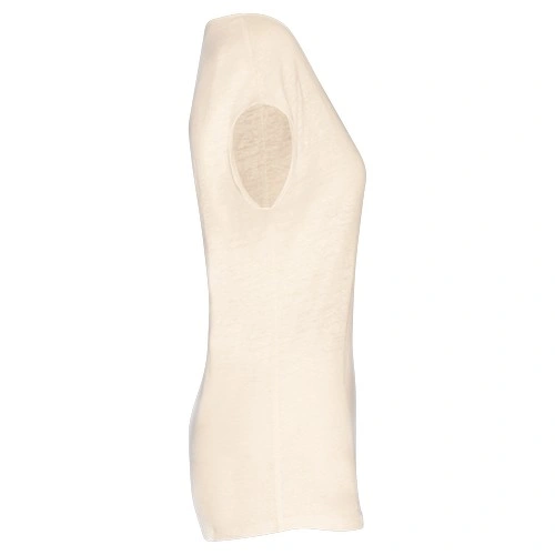 Camiseta lino cuello redondo mujer