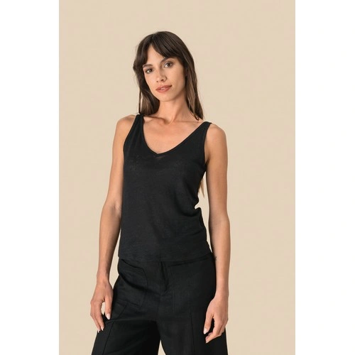 Camiseta de tirantes de lino mujer