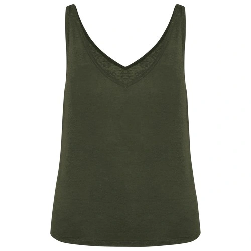 Camiseta de tirantes de lino mujer