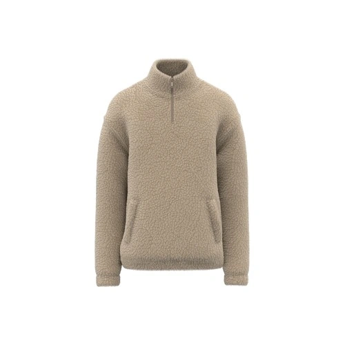 Sudadera de sherpa con 1/4 de cremallera y hombros caídos unisex