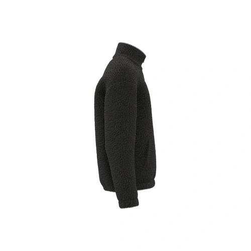 Sudadera de sherpa con cremallera y hombros caídos unisex