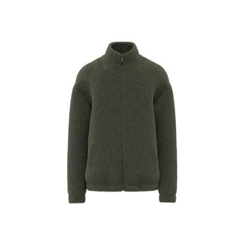Sudadera de sherpa con cremallera y hombros caídos unisex