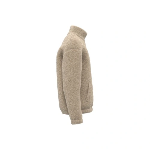 Sudadera de sherpa con cremallera y hombros caídos unisex