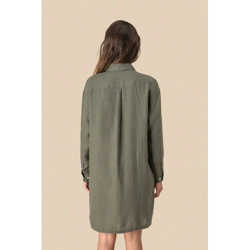 Vestido camisero de lino mujer