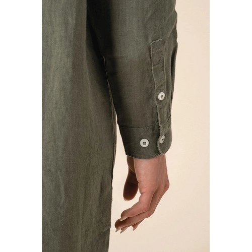 Vestido camisero de lino mujer