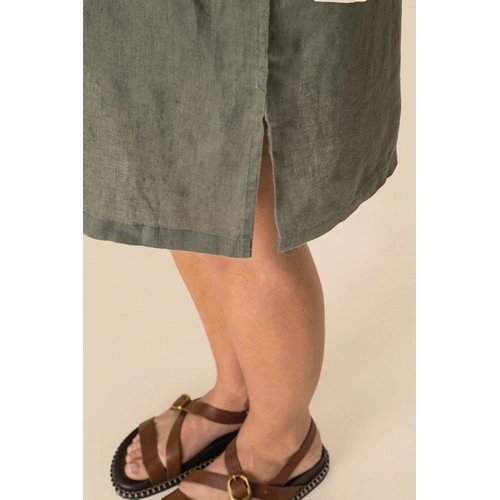 Vestido camisero de lino mujer