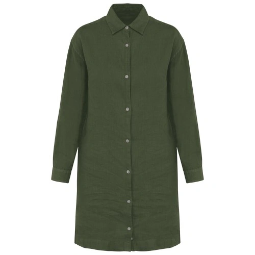 Vestido camisero de lino mujer