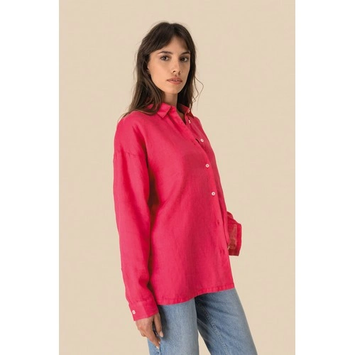 Camisa de lino oversize mujer