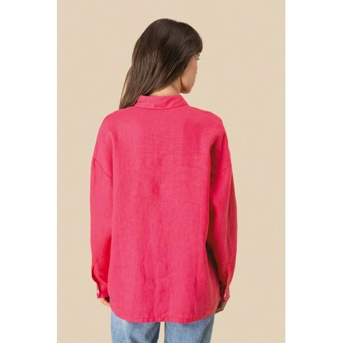 Camisa de lino oversize mujer