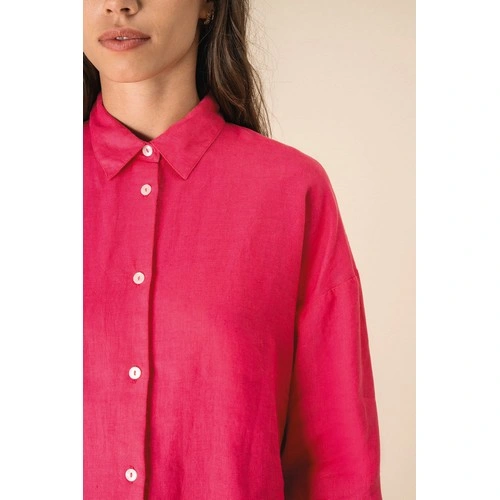 Camisa de lino oversize mujer