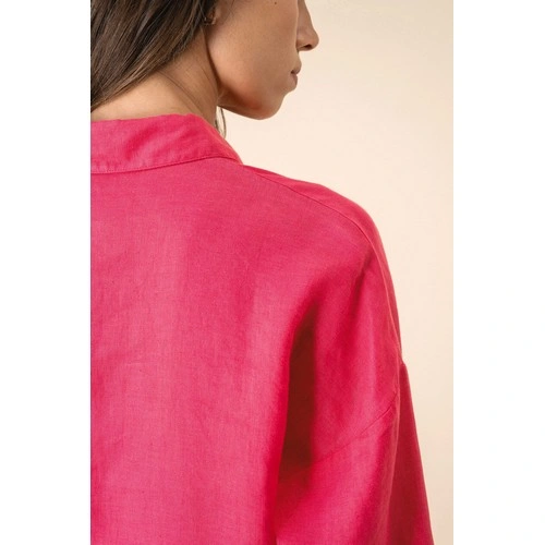 Camisa de lino oversize mujer
