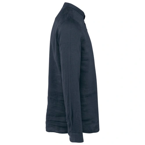 Camisa cuello mao efecto lavado de lino hombre