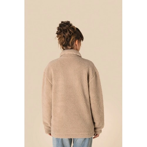 Sobrecamisa de sherpa con hombros caídos unisex br/