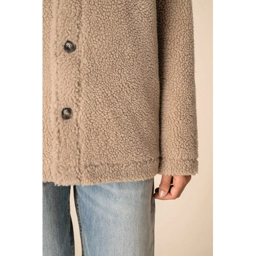 Sobrecamisa de sherpa con hombros caídos unisex br/