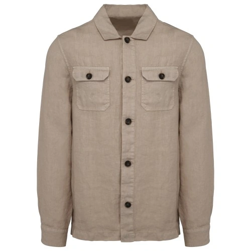 Sobrecamisa efecto lavado de lino hombre