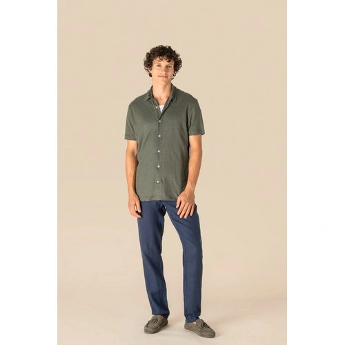 Camisa manga corta de lino hombre