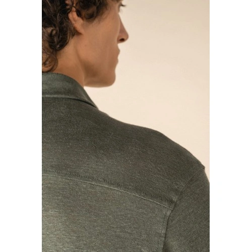 Camisa manga corta de lino hombre