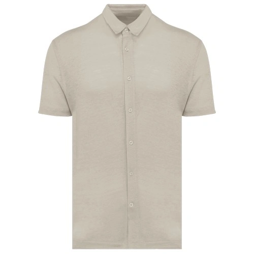 Camisa manga corta de lino hombre
