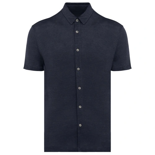 Camisa manga corta de lino hombre