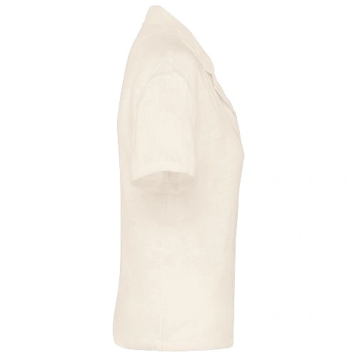 Camisa manga corta de lino y cuello bowling mujer