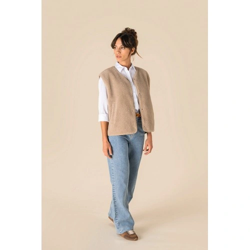 Chaleco de sherpa mujer br/