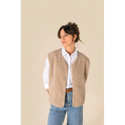 Chaleco de sherpa mujer br/