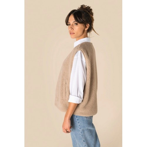 Chaleco de sherpa mujer br/