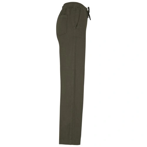 Pantalón efecto lavado de lino mujer