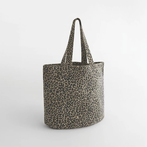 Bolsa de lona con estampado de leopardo
