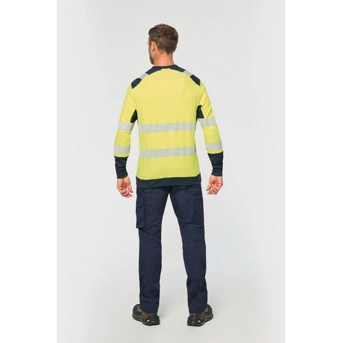 Camiseta de seguridad reciclada cuello redondo manga larga unisex