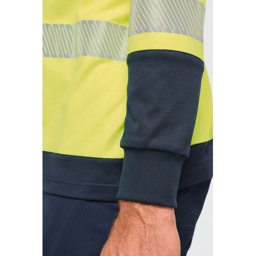 Camiseta de seguridad reciclada cuello redondo manga larga unisex