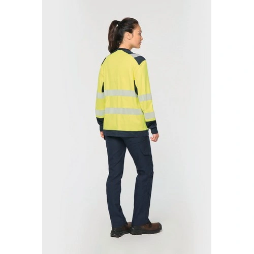 Camiseta de seguridad reciclada cuello redondo manga larga unisex