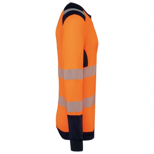 Camiseta de seguridad reciclada cuello redondo manga larga unisex
