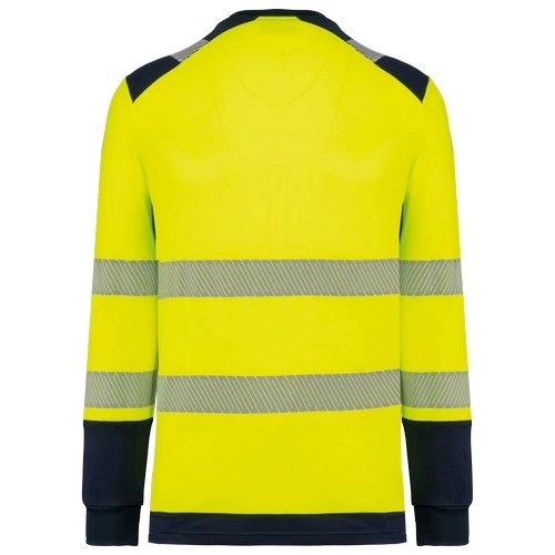 Camiseta de seguridad reciclada cuello redondo manga larga unisex