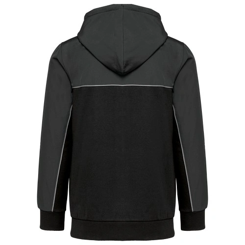 Chaqueta felpa bicolor con capucha y cremallera ecorresponsable unisex