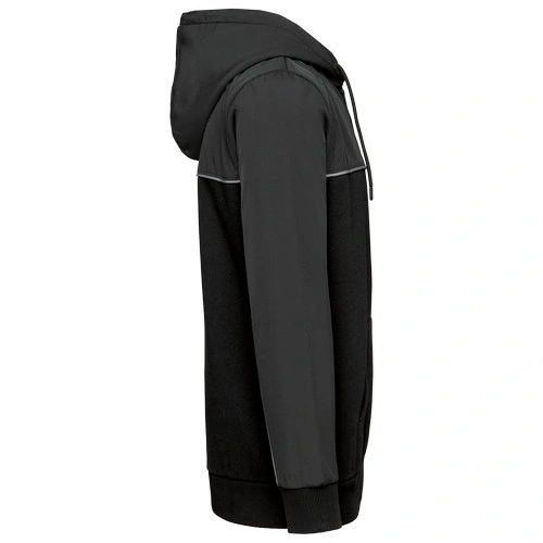 Chaqueta felpa bicolor con capucha y cremallera ecorresponsable unisex