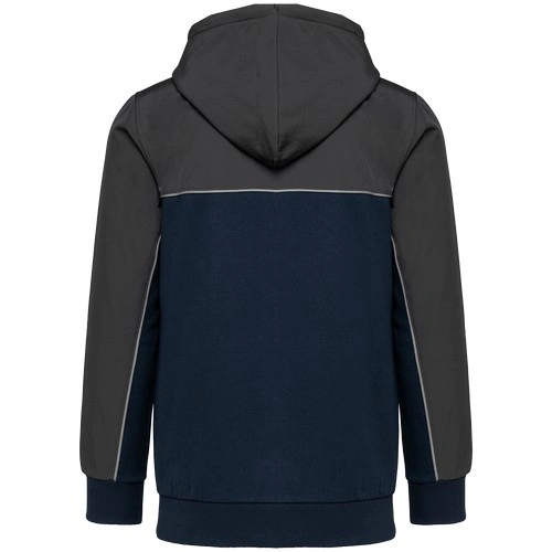 Chaqueta felpa bicolor con capucha y cremallera ecorresponsable unisex