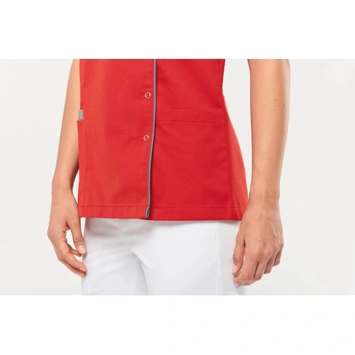 Blusa polialgodón con botones a presión mujer