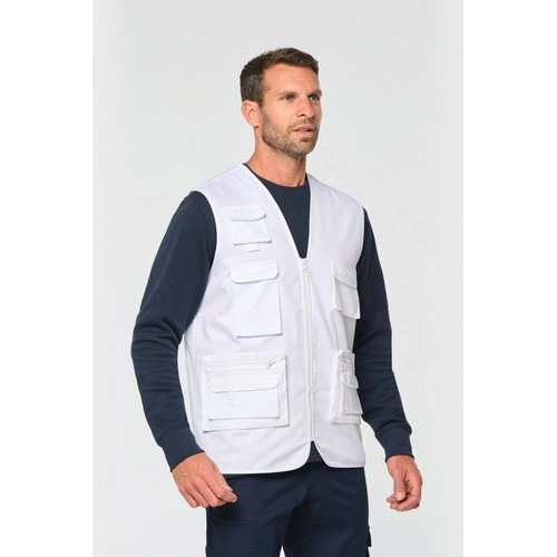 Chaleco polialgodón multibolsillos con forro - Unisex