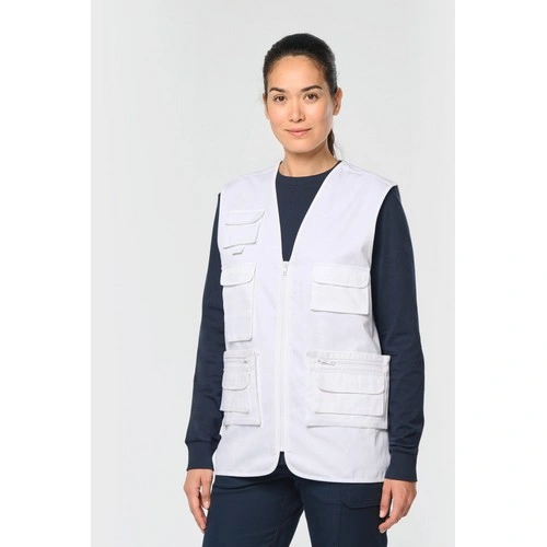 Chaleco polialgodón multibolsillos con forro - Unisex
