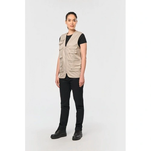 Chaleco polialgodón multibolsillos con forro - Unisex